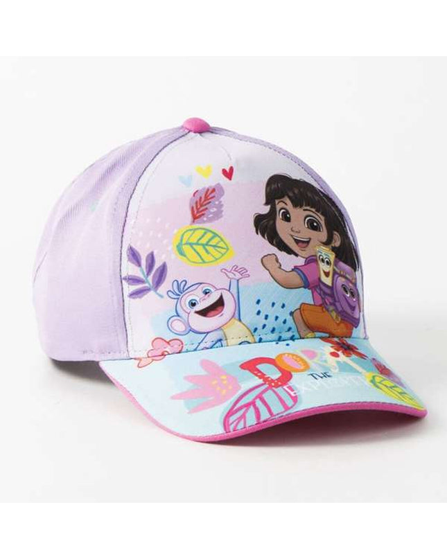 Kinderpet Dora The Explorer purple outdoor hat for camping and hiking, featuring Dora the Explorer character design.