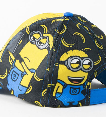 Minions Kinderpet Geel outdoor harness for camping and walking, featuring bright yellow fabric with Minions design.