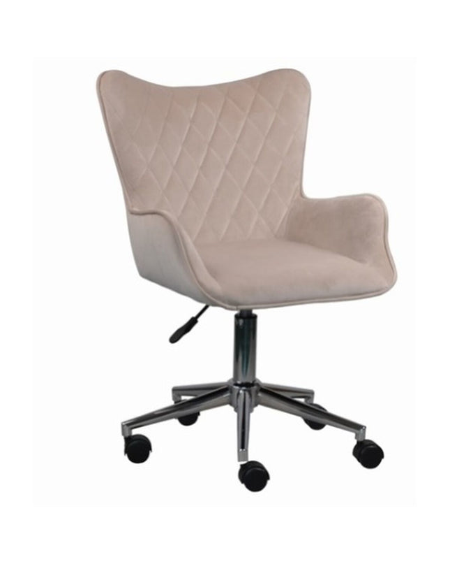 Gray DKD Home Decor kitchen chair with cushioned seat and wooden legs, measuring 52 x 56.5 x 80 cm.