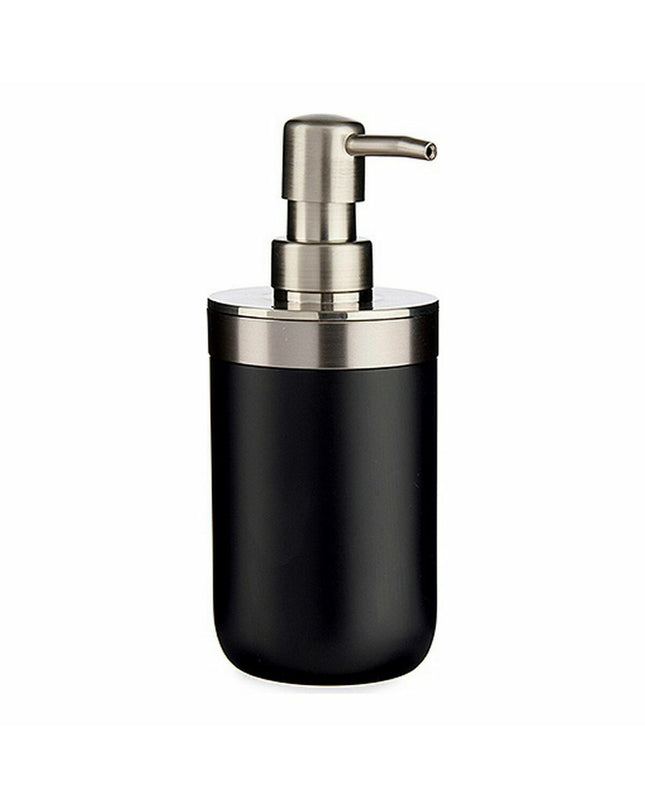 Set of six Berilo black and silver stainless steel and plastic soap dispensers, 350 ml, bathroom decor and kitchen accessories