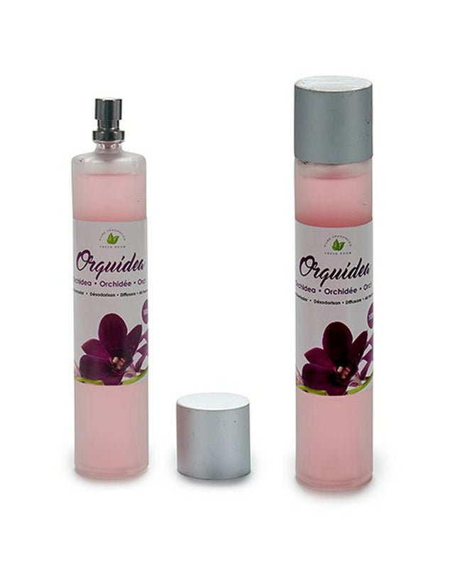 Acorde Orchidee air freshener spray bottle with floral orchid design, 100 ml, shown in a home decor setting.