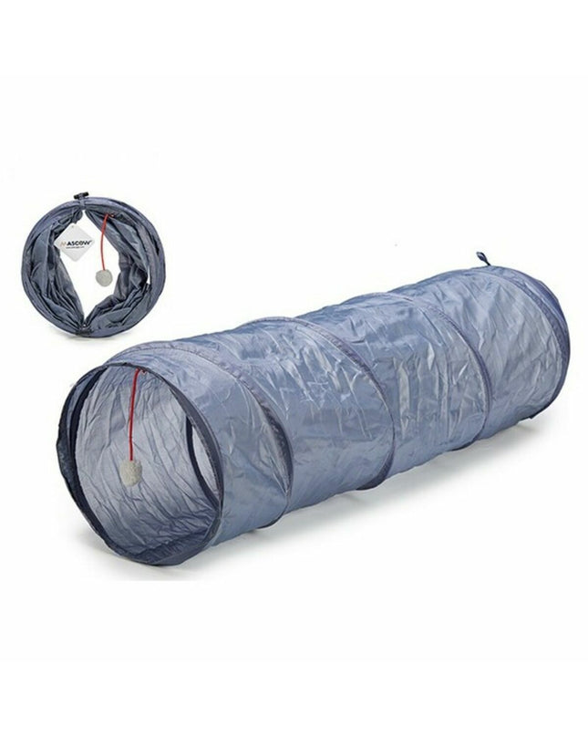 Set of 24 collapsible pet tunnels for cats, Mascow brand, measuring 90x25x25 cm, shown assembled and ready for play.