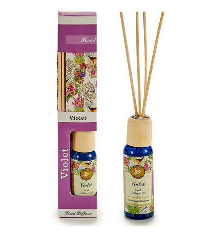 Set of 12 purple Acorde parfum sticks for home decor and fragrance in 50 ml containers, ideal for enhancing indoor ambiance.