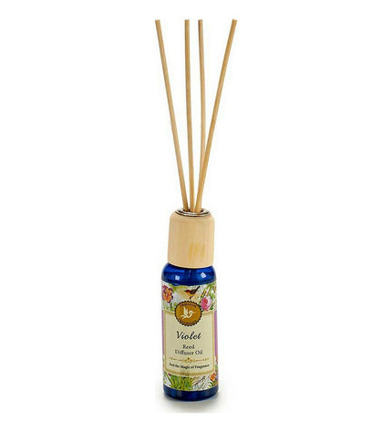 Set of 12 Acorde Paars parfum sticks, 50 ml each, arranged in a decorative display, used for home fragrance and decor.