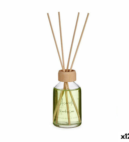 Acorde Parfum Sticks Acorde Limoen Groene Thee scent with 12 green reed diffuser sticks in a 50 ml bottle, for home decor.
