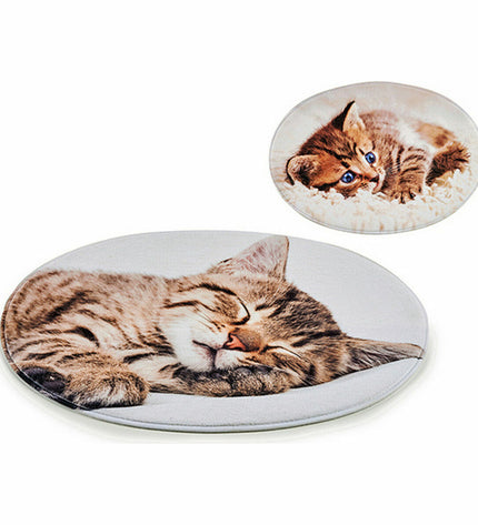 Set of 12 Mascow gray cat carpets, each 46x0.5x67 cm, designed for cats, with a soft, textured surface and durable material.