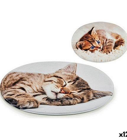 Set of 12 Mascow gray cat carpet mats, 46x0.5x67 cm, designed for feline comfort and scratching.