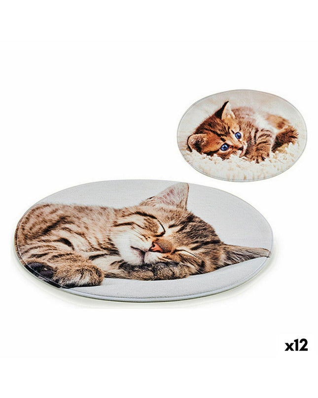 Set of 12 Mascow gray cat carpet mats, 46x0.5x67 cm, designed for feline comfort and scratching.