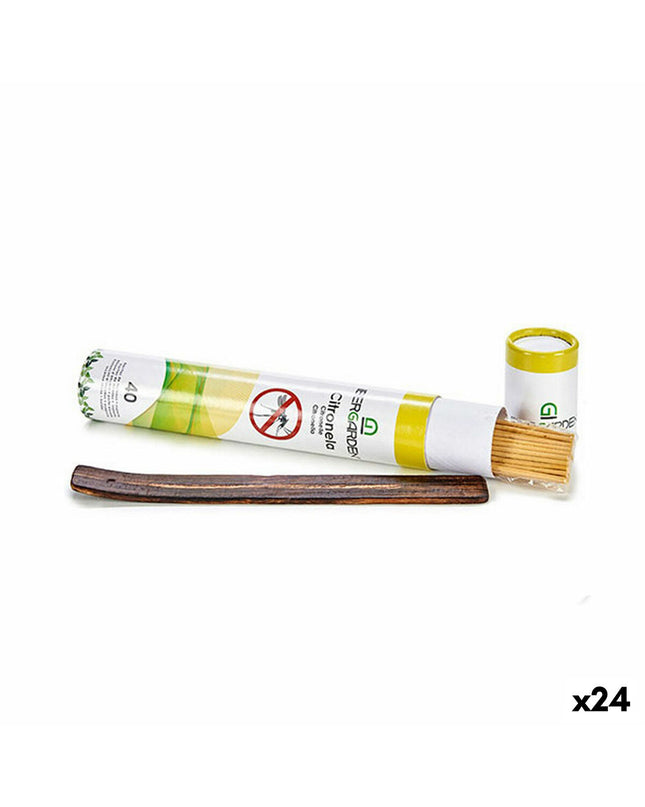 Set of 24 Ibergarden citronella incense sticks with holder, ideal for home decor and pest repellent in household and kitchen use.