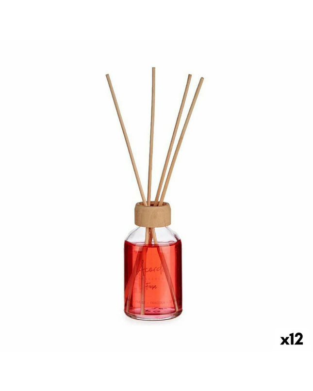 Acorde Acorde Aardbei parfum sticks in a 50ml set, used for home decor and fragrance, featuring 12 sticks with strawberry scent.