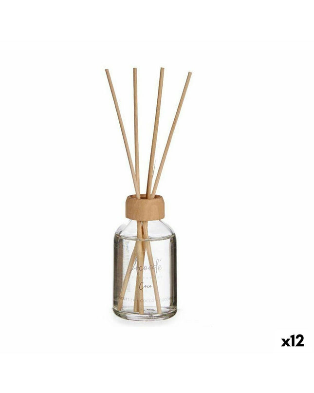 Acorde Kokosnoot parfum sticks in a 50 ml container, designed for home decor and air freshening, with 12 sticks included.