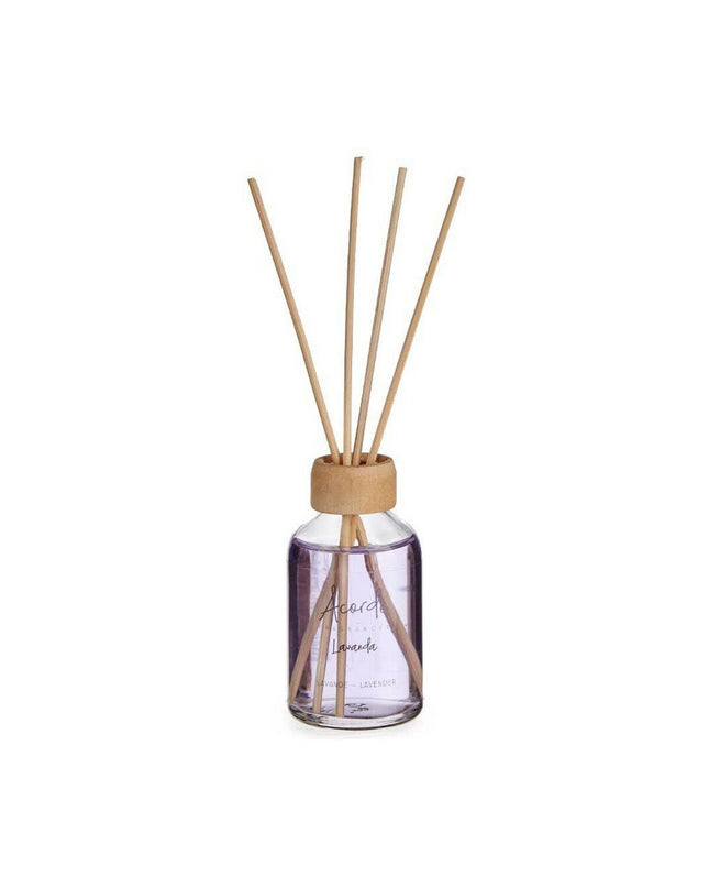 Set of 12 Acorde Lavendel parfum sticks in 50 ml bottles, ideal for home decor and aromatic ambiance.