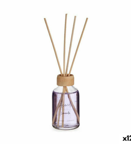 Acorde Lavendel parfum sticks set with 12 lavender-scented reed diffusers in 50 ml bottles, home decor for freshening spaces.