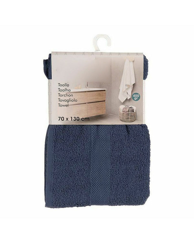 Set of three Berilo blue bath towels, 70x130 cm, made of 80% cotton and 20% polyester, soft and absorbent for home use