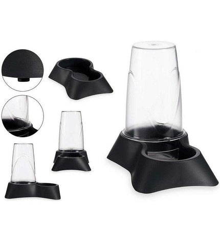 Mascow transparent anthracite pet feeding bowl for small animals, 650 ml capacity, made of polypropylene, measuring 12.5 x 18 x 19 cm.