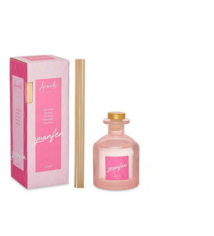 Acorde Pioenroos parfum sticks in a 250 ml set, featuring six elegant reed diffusers for home decor and fragrance.