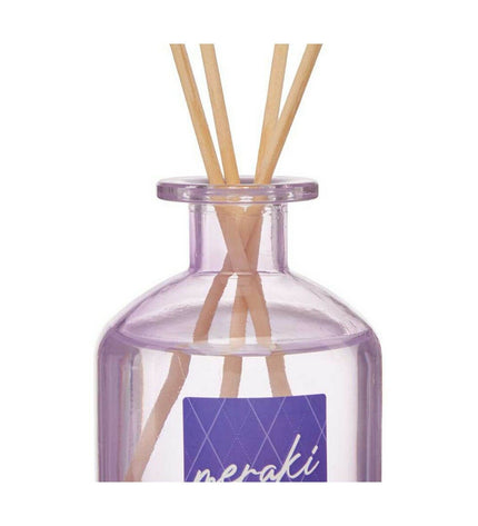 Six Acorde Parfum Sticks Acorde Paars 250 ml for home decor and fragrance, arranged in a decorative container.