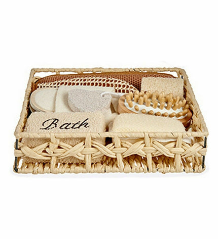 Set of six Berilo Bruin bathroom and kitchen mats, 30x6.5x30 cm, in warm brown color, designed for home use.