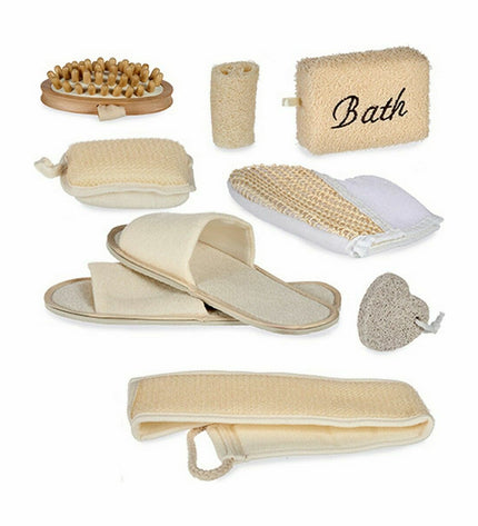 Set of six Berilo Bruin bathroom mats, 30x6.5x30 cm, made of durable material, suitable for home and kitchen use.