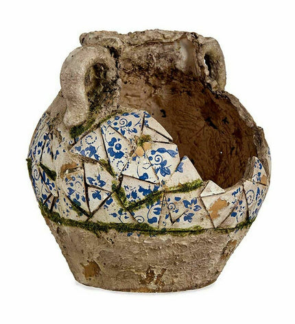 Set of two Ibergarden polyresin garden decorative figures shaped like vases, ideal for outdoor garden decoration, 28.5 cm tall