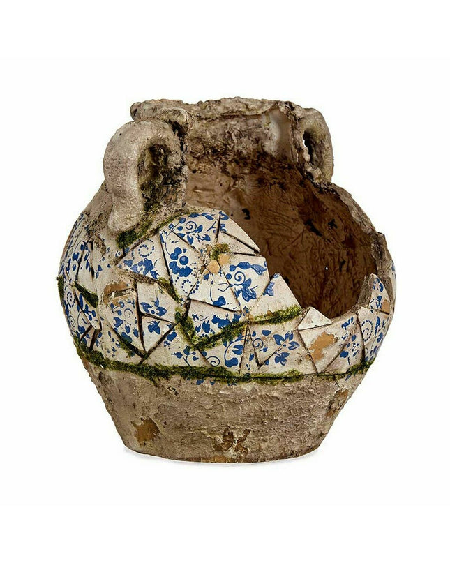 Set of two Ibergarden polyresin garden decorative figures shaped like vases, ideal for outdoor garden decoration, 28.5 cm tall
