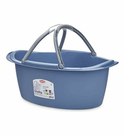 Set of 30 Stefanplast 25L plastic laundry baskets with handles, measuring 59x23x38 cm, for home organization and storage.