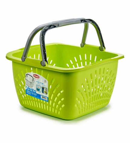 Set of 30 Stefanplast brown plastic laundry baskets with handles, 18 L capacity, measuring 39 x 21.5 x 39 cm, for home organization