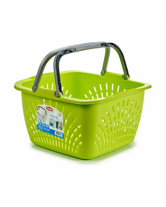 Set of 30 Stefanplast brown plastic laundry baskets with handles, 18 L capacity, measuring 39 x 21.5 x 39 cm, for home organization