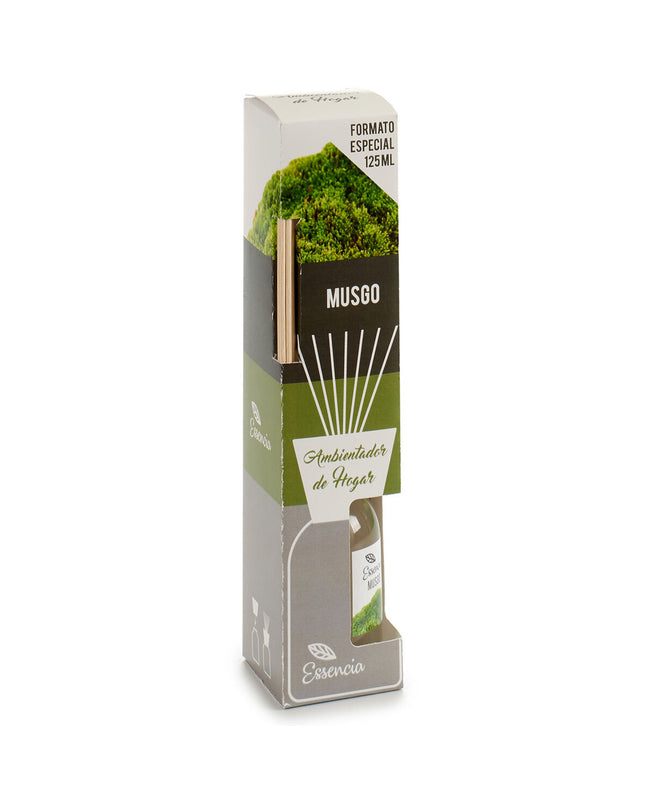 Set of six BigBuy Home parfum sticks Mos 125 ml for home decor and scent enrichment, displayed in a clear container.