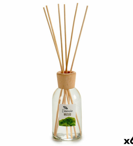 Set of six BigBuy Home Parfum Sticks Mos 125ml for home decor and fragrance, displayed in a clear container with sticks.