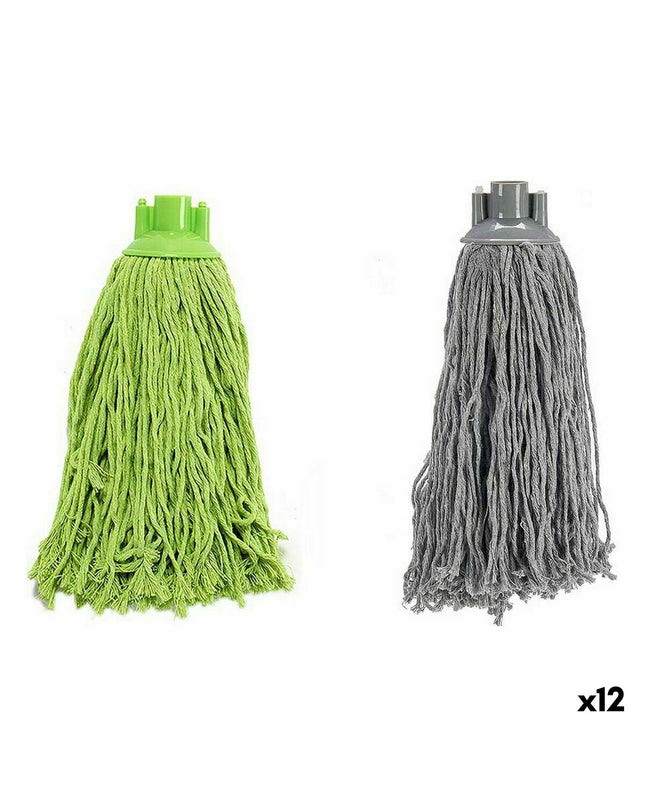 Blue microfiber mop sponge, 8x28x8 cm, for household cleaning, shown in a pack of 12 from BigBuy Home.