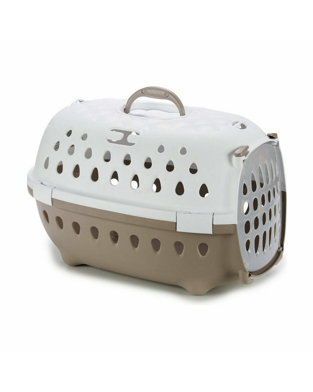 Set of six Stefanplast Chic cat carry baskets measuring 50x34x34 cm, made of durable plastic for feline transport.