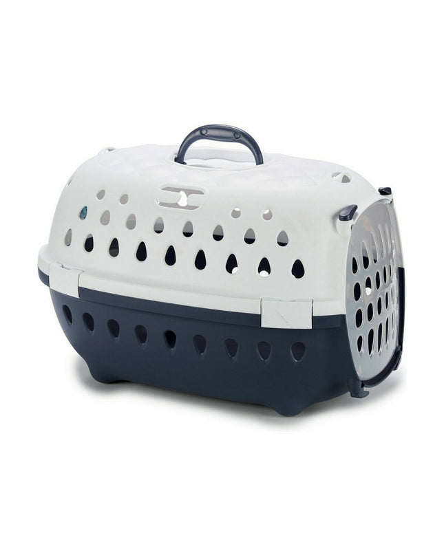 Set of six Stefanplast Chic cat carriers with 50x34x34 cm plastic designs, suitable for transporting or housing cats.