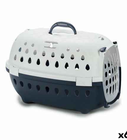 Set of six Stefanplast Chic cat transport boxes, 50x34x34 cm, made of durable plastic for pet travel and safety.