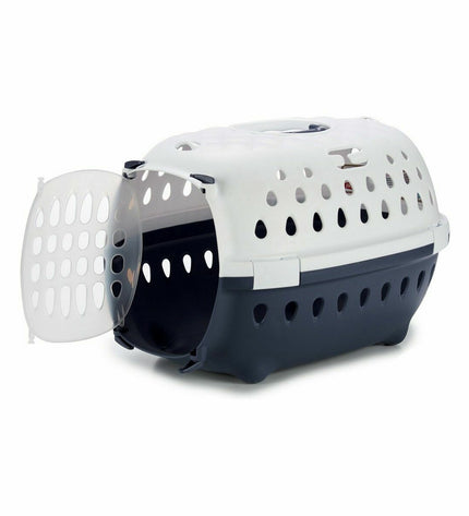 Set of six Stefanplast Chic cat carrying baskets, 50x34x34 cm, lightweight plastic pet transport containers for cats.