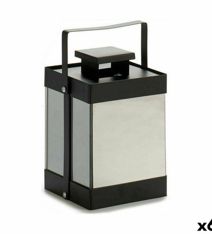 Set of six black LED lanterns from Gift Decor, outdoor garden decor with mirrors, 12.5 x 18.5 x 12.5 cm, for outdoor lighting.