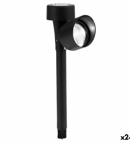 Set of 24 Ibergarden outdoor garden lights in black, 12 x 26 x 5.5 cm, decorative outdoor garden lighting for exterior spaces.