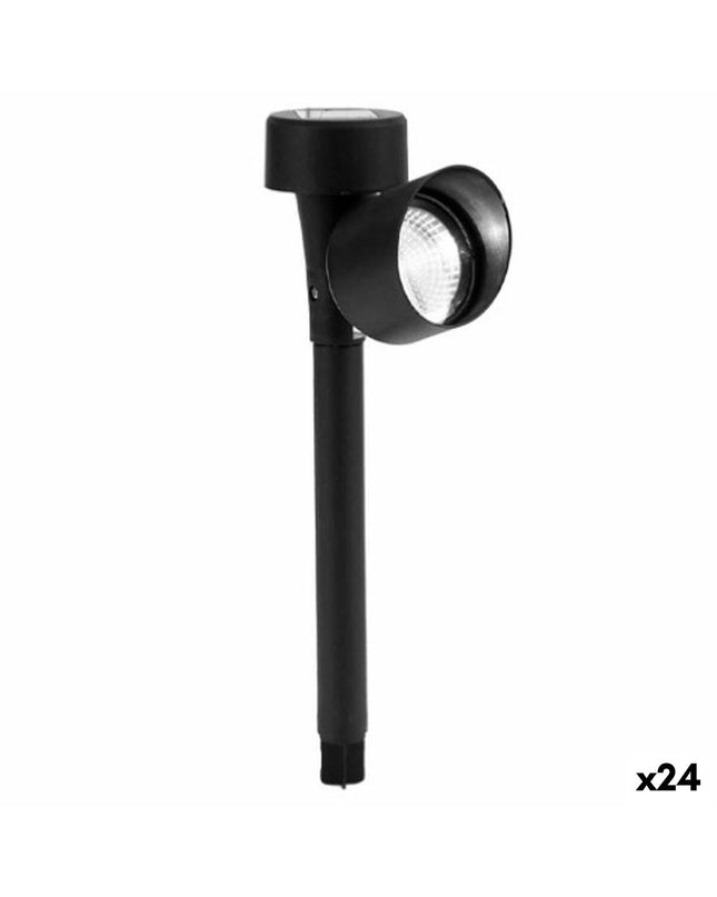 Set of 24 Ibergarden outdoor garden lights in black, 12 x 26 x 5.5 cm, decorative outdoor garden lighting for exterior spaces.