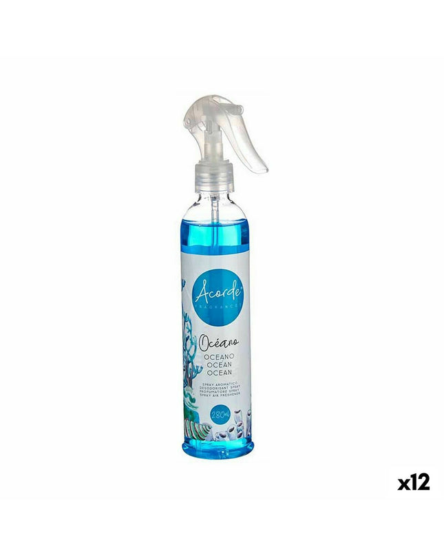 Acorde Oceaan air freshener spray bottle for home and kitchen decor, 280 ml, with 12 units in the image.