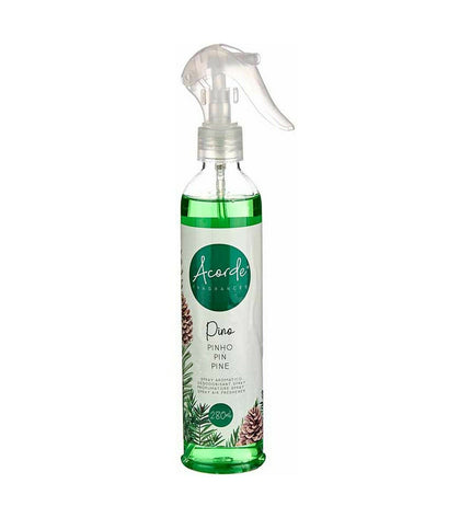 Acorde Pijnboom air freshener spray in a 280 ml bottle, displayed alongside 12 units, for home and kitchen use.