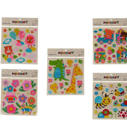 Multicolored Pincello stickers for creative activities, 24-pack, 32 x 1 x 38 cm, suitable for children's crafts and play.
