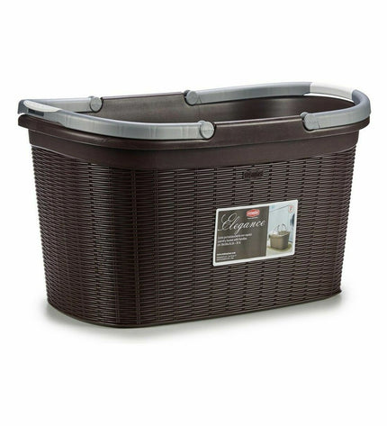 Set of 15 Stefanplast Elegance plastic laundry baskets, 35L capacity, measuring 57.5x29x36.5 cm, for home organization.