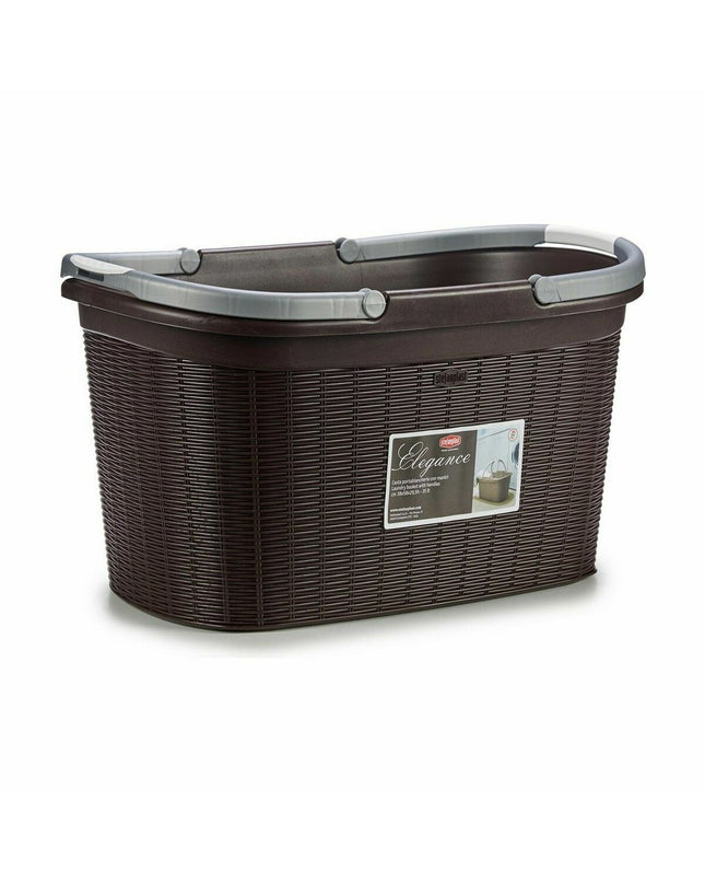 Set of 15 Stefanplast Elegance plastic laundry baskets, 35L capacity, measuring 57.5x29x36.5 cm, for home organization.