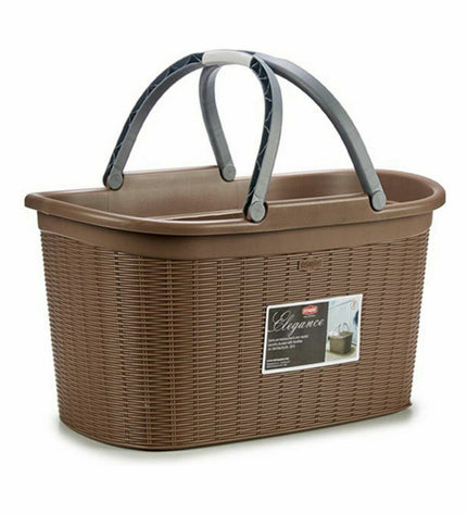 Set of 15 Stefanplast Elegance plastic laundry baskets, 35L capacity, dimensions 57.5x29x36.5 cm for home organization.