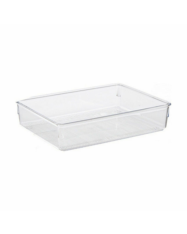 Transparent plastic multi-function organiser for home and bathroom, 24x5.5x15.8cm, showing 36 stackable storage containers.
