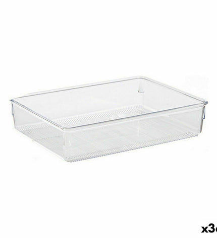 Transparent plastic multi-function organiser for household and bathroom use, 24 x 5.5 x 15.8 cm, BigBuy Home.