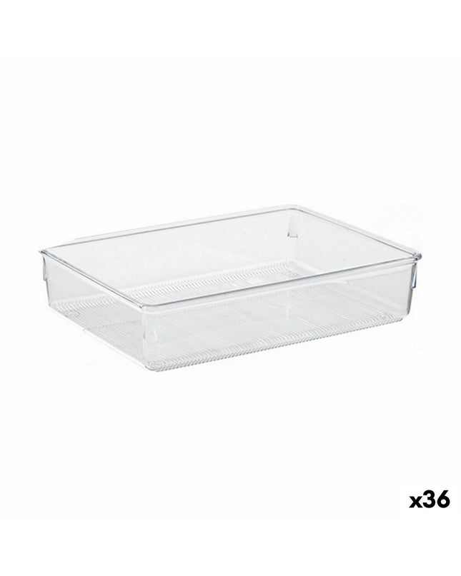 Transparent plastic multi-function organiser for household and bathroom use, 24 x 5.5 x 15.8 cm, BigBuy Home.