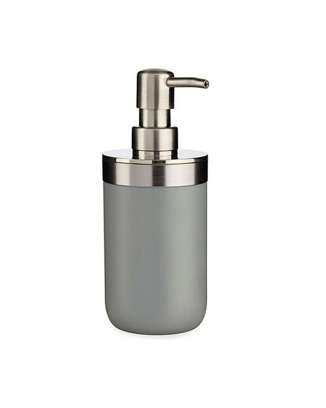Set of six Berilo gray plastic soap dispensers, 350 ml, suitable for bathroom and kitchen use, measuring 8x17x9 cm each.