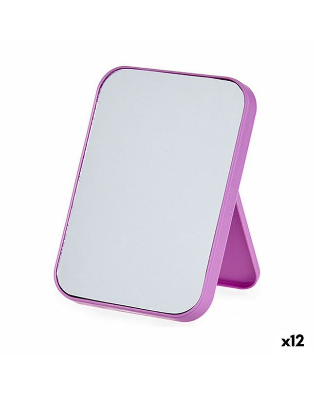 Berilo blauw, groen en lila polypropyleen spiegel met ondersturing, 14x20x1.7 cm, voor huis en bad, set van 12 stuks