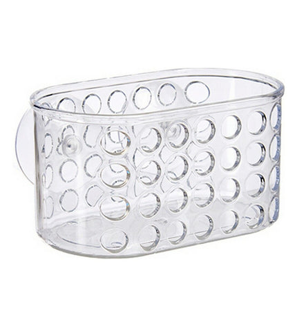 Set of 12 transparent PVC bathroom organizers by Berilo, 15.8 x 8.5 x 8 cm, ideal for bathroom storage.